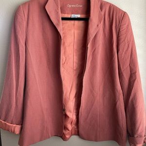 Vintage peach 90s suit jacket.
